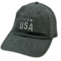 Officially Licensed Team USA Olympic Relaxed Fit Gray Wool Strapback Hat - £16.66 GBP