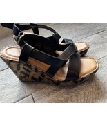 BORN Sudo Black Wedge Sandals Size 10 Leather Straps NWO shoes - $39.05