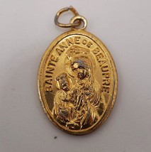 Religious Medallion Pendant St. Anne de Beaupre - $14.84