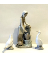 Nao Lladro Girl Lady At The Fountain + Ducks 3-Piece Set Hand Made Spain... - €85,24 EUR Nao Lladro Girl Lady At The Fountain + Ducks 3-Piece Set Hand Made Spain... - €85,24 EUR