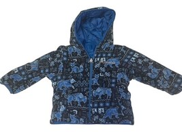 Columbia Toddler Reversible Puffer Jacket Blue 12–18M Hooded Winter Coat image 6