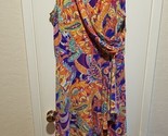 Lauren Ralph Lauren Dress Sleeveless V Neck Ruffle Colorful Paisley Stre... - £22.07 GBP
