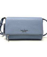 Kate Spade Leila Mini Zip Crossbody Purse in Muted Blue Leather KE487 - $135.40 CAD