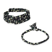 Black &amp; Lime Green 100% Polyester Floral Headband &amp; Magnetic Clasp Neckl... - $11.96