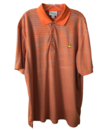 Masters Perf Shirt Mens XL Orange Striped Short Sleeve Polo Performance ... - $25.74