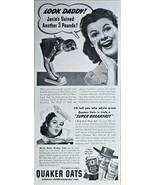 1941 QUAKER OATS &quot;Super Breakfast&quot; Whole Grain-Super Breakfast VTG Print... - $242.43 MXN