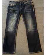 Rock Revival Men&#39;s Jeans 40x30 Butterum Straight Dark Wash Blue Denim - €85,28 EUR
