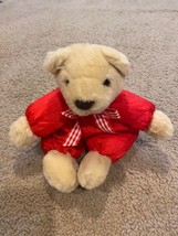 Hallmark Teddy Bear Plush Christmas Red Plaid Bow Pincher Clip Hand Paws... - £16.62 GBP