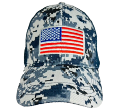 Navy Digital Camo  American Flag Baseball Hat Cap Hat Mesh Back Patriotic - £27.30 GBP
