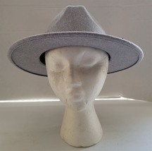 Womens Light Gray With Tan Band Wool Blend Fashion Hat - £14.79 GBP