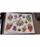 Vintage Chambers Catholic Mary Cross heart Tattoo Flash Wall Art Sheet C... - £20.88 GBP