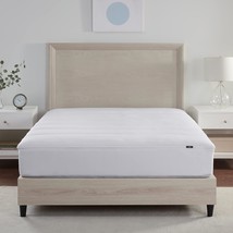 Serta Power Chill Cooling Queen Mattress Pad, Elastic Fitted Mattress, White - £83.81 GBP