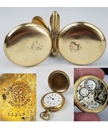 antique pocket watch double hunter GOLD filled case &quot;IMPERIAL&quot; 4 leaf cl... - $119.99
