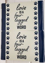 Set of 2 Kitchen Vinyl NON CLEAR Placemats, LOVE IS FOUR LEGGED WORD, GR - £10.10 GBP