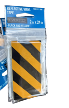3 piece -new Everbilt 24 In. X 2 In.  strip yellow black Reflective Tape - £4.82 GBP