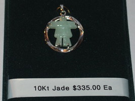 10K Gold Pendant With Jade Inuksuk (Free Worldwide Shipping) - £99.46 GBP