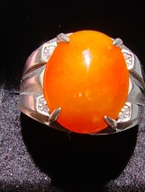 Icy Ice Red 100% Burma Jadeite Jade Ring # 925 Sterling Silver # - £1,954.60 GBP
