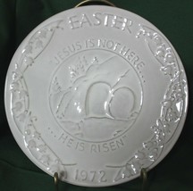 1972 Frankoma Oral Roberts Easter &quot;Jesus Is Not Here He Is Risen&quot; White Plate  - £11.98 GBP