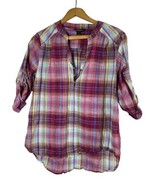 Bit &amp; Bridle Size Medium Shirt Plaid Tunic Popover Top Tartan Western Wear - $420.87 MXN