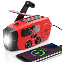 Emergency Radio Crank Solar Hand Weather 2000mAh Power Bank Charger Flash Light - $13.98