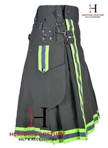 Scottish Firefighter Utility Kilt - Handmade Olive Green Hybrid Kilt For Men&#39;s - £54.26 GBP+