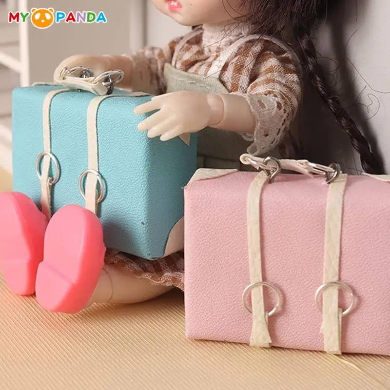 1:12 Dollhouse Miniature Leather Luggage Briefcase Handbag Vintage Suitcase - £9.20 GBP+