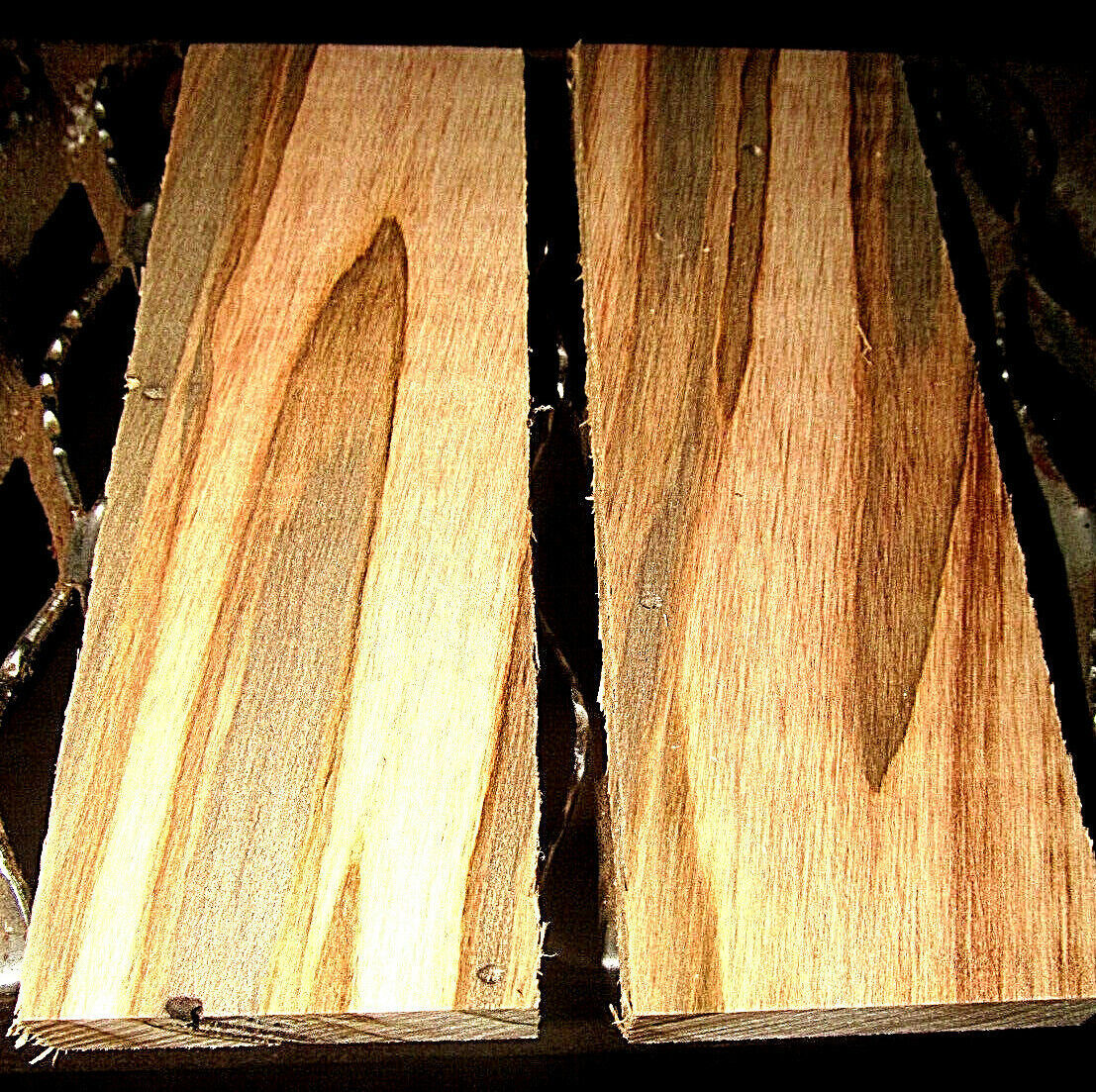 TWO SANDED AMBROSIA MAPLE KNIFE SCALES PISTOL GRIPS WOOD LUMBER - $12.82