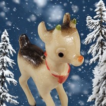 Vtg 1940-50&#39;s Bradford Hard Plastic  Rudolph Reindeer Christmas Ornament #2 - $18.68