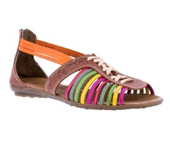 Womens Authentic Huarache Mexican Sandals Real Leather Rainbow Zipper #222 - £27.93 GBP