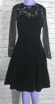 Vintage Niki Made USA Black Velvet and Mesh Womens Size Four Dress - $21.02
