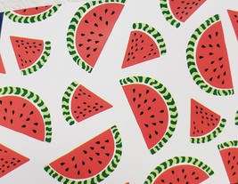 Peva Kitchen Printed Tablecloth, 60&quot; Round, Summer Fruits, Watermelons Slices,Bl - £11.86 GBP