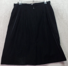 Talbots A Line Skirts Womens Petite 8 Black Velvet Polyester Casual Front Zipper - £13.14 GBP