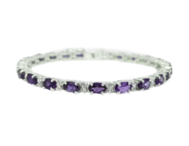 Argento Massiccio Ametista Bracciale Design per Lei Regali per Lei - £62.35 GBP+