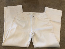 Eddie Bauer Denim Curvy Trouser Pants Jeans White Womens 12 R NEW TAGS M... - $21.34