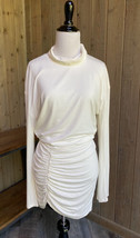 Lovers + Friends S Dress Long Sleeve Ruched Skirt Mini White Small NWT - £62.72 GBP