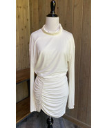 Lovers + Friends S Dress Long Sleeve Ruched Skirt Mini White Small NWT - £62.97 GBP