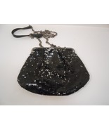 Apt. 9 Black Sequin Evening Bag- Crossbody or Clutch Kisslock Purse Handbag - £10.99 GBP