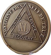 RecoveryChip 40 Year AA Medallion Large 1.5&quot; Heavy Premium Bronze Sobrie... - £2.70 GBP