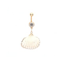 2022 New Zircon Shell Pendant Crystal Belly Button Ring Piercing Navel Nail Body - £9.22 GBP