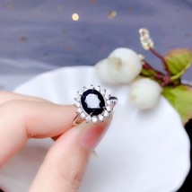 nature Blue Sapphire Princess Diana Rings for Women 925 Sterling Silver Romantic - £50.12 GBP