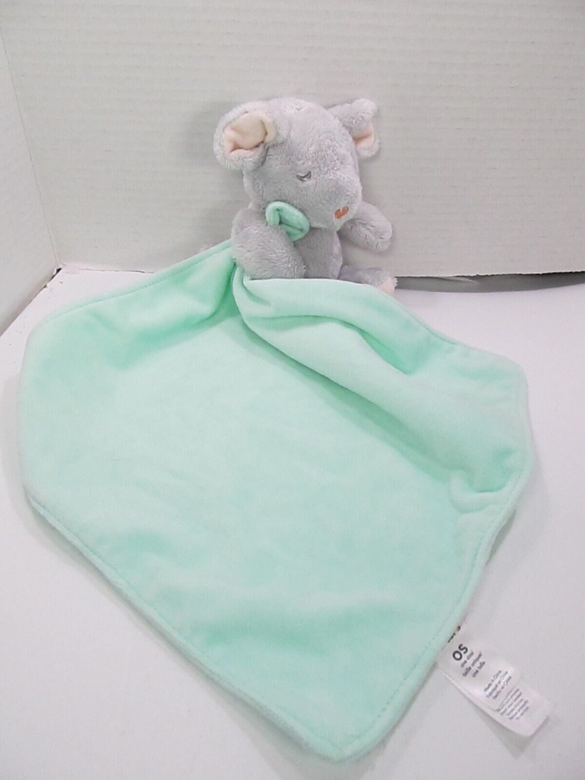Carters Lovey Mouse Plush Rattle Child of Mine Nursery  Green Security Blanket - £10.98 GBP