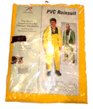 New Rainsuit Pvc Rain Jacket &amp; Pants Yellow 3XL Complete Set - $18.35