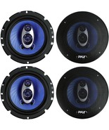 4 New Pyle Pl63Bl 6.5&quot; 720 Watt 3-Way Car Audio Coaxial Speakers Blue St... - $131.12 CAD