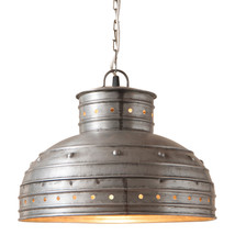 Irvin&#39;s Country Tinware Breakfast Table Pendant in Brushed Tin - £102.83 GBP