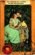 Comic Romance I&#39;m Enjoying My Vacation 1910s Unused UNP Postcard - £3.05 GBP