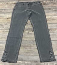 J.Jill Denim Authentic Fit Slim Ankle Jeans Gray Button Stretch Womens Sz 6P NWT - £27.09 GBP