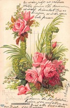 Antique Postcard Germany Early 1900&#39;s A Birthday Wish-Flowers - £3.30 GBP