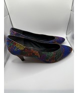 Vintage Life Stride Abstract Paint Splatter Almond Toe Pumps Women’s Size 9 - $28.22