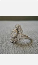 3Ct Taglio Rotondo Diamanti Finti Antico Fidanzamento Anello Oro Bianco Argento - £92.32 GBP