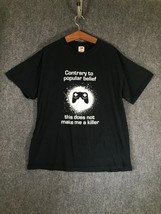 Fruit of the Loom T Shirt 2XL XXL Gamer Tee Mens Short Sleeve Casual Black Light - £9.35 GBP